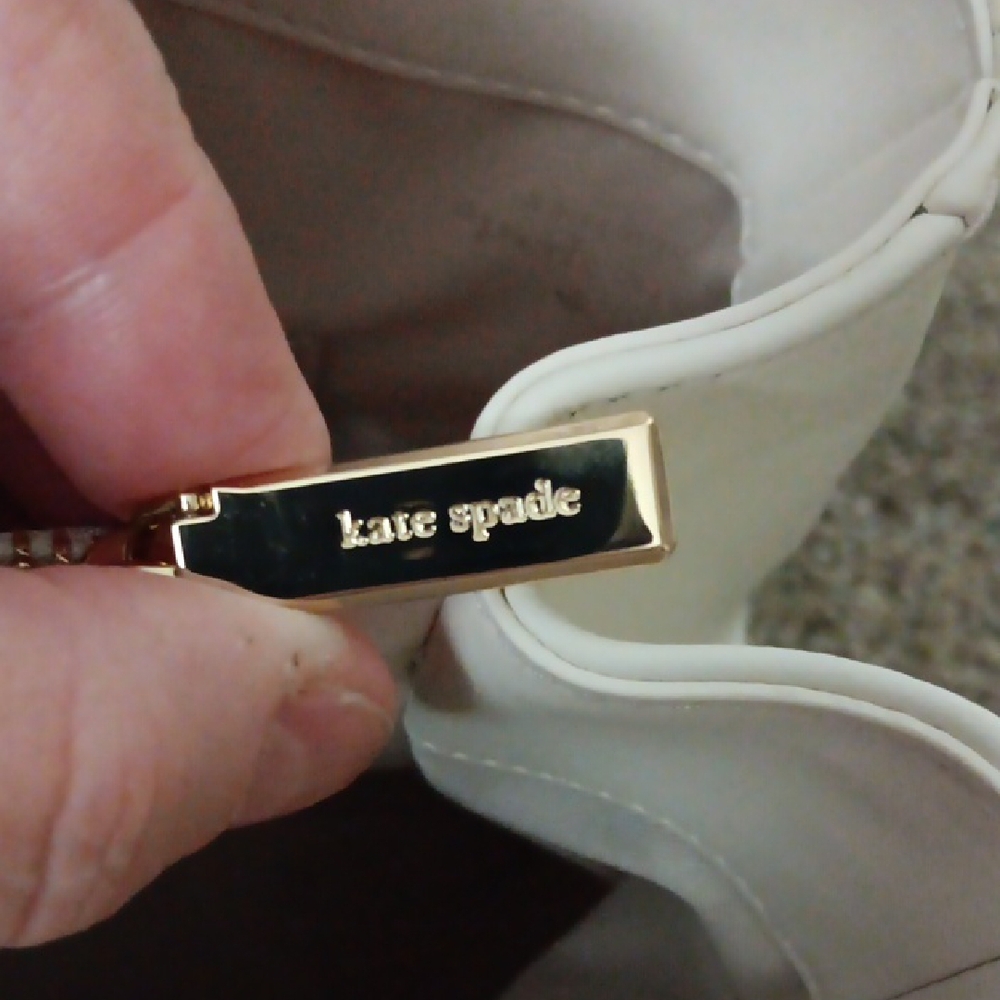 NWT Kate Spade Cream Quilted Shoulder Bag/ w Purse Charm - Picture 7 of 15